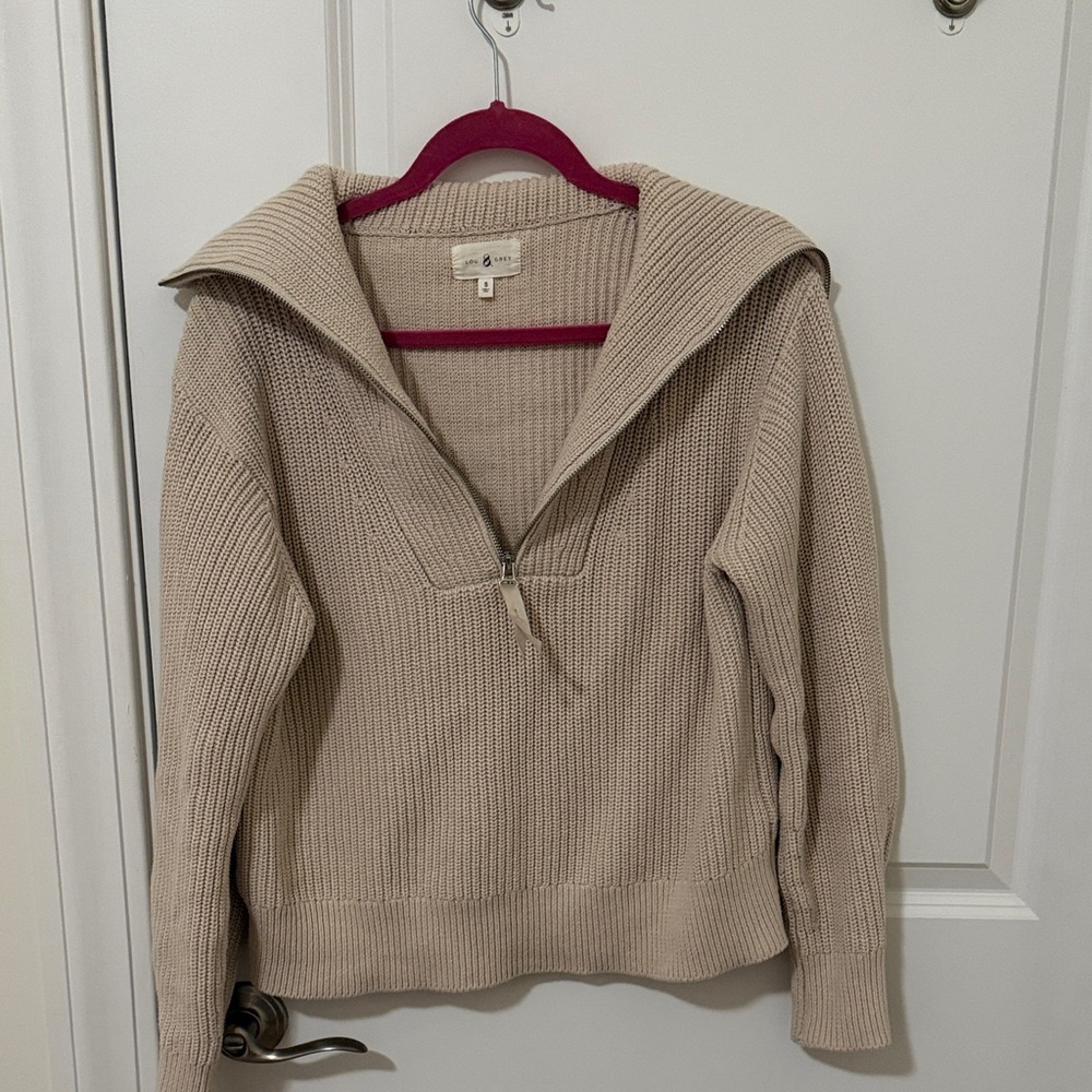 Lou & Grey Cream Cowl Neck Sweater